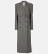 Magda Butrym Long Double-breasted Coat Notched Lapels In Grey
