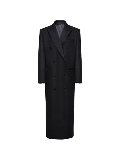 Magda Butrym Double-breasted Wool Maxi Coat In Black