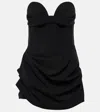Magda Butrym Draped Asymmetric Bustier Dress In Black