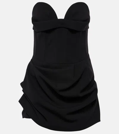 Magda Butrym Draped Asymmetric Bustier Dress In Black
