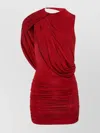 Magda Butrym Draped Asymmetric One-shoulder Mini Dress In Red