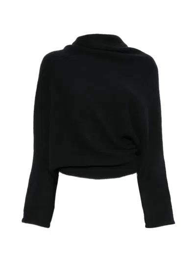 Magda Butrym Draped Asymmetric-cut Sweater In Black