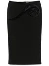Magda Butrym Draped Floral High Waist Midi Skirt