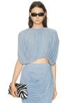 Magda Butrym Draped Blouse In Blue