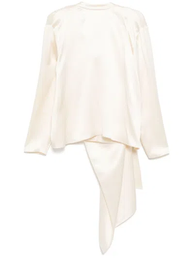 Magda Butrym Draped Blouse In Neutrals