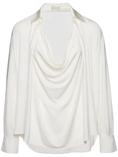 Magda Butrym Draped Blouse In White
