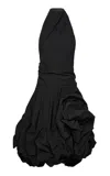 Magda Butrym Draped Bubble-hem Midi Dess In Black