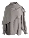 Magda Butrym Grey Modal Blend Shirt In Gray