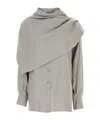 Magda Butrym Grey Modal Blend Shirt In Gray
