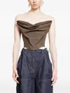 Magda Butrym Draped Corset Top In Brown
