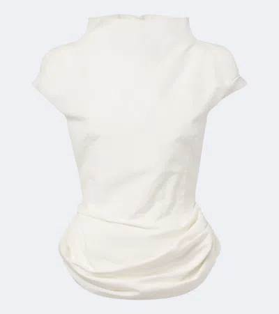 Magda Butrym Draped Cotton And Silk Top In White