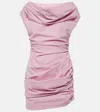 Magda Butrym Draped Cotton-blend Minidress In Pink