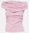 Magda Butrym Draped Cotton-blend Top In Pink