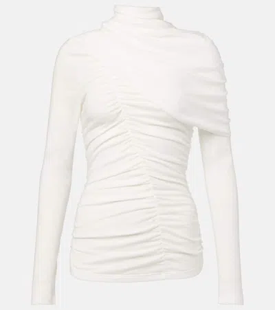 Magda Butrym Draped Cotton Blouse In White