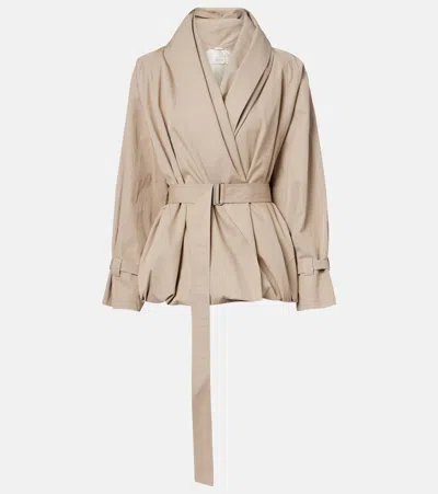 Magda Butrym Draped Cotton Jacket In Brown