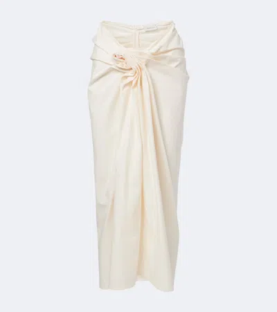 Magda Butrym Magda Burtym Rose Knot Detailed Draped Long Skirt In Neutral