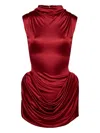 Magda Butrym Draped Satin-jersey Mini Dress In Red