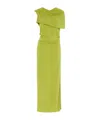Magda Butrym Draped Cowl-neck Dress In Green