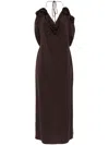 Magda Butrym Draped Cowl Neck Midi Dress