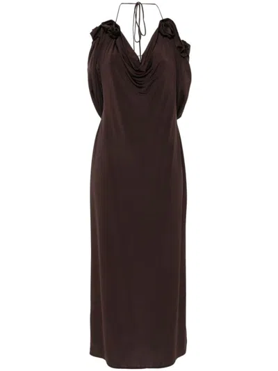 MAGDA BUTRYM MAGDA BUTRYM DRAPED COWL NECK MIDI DRESS