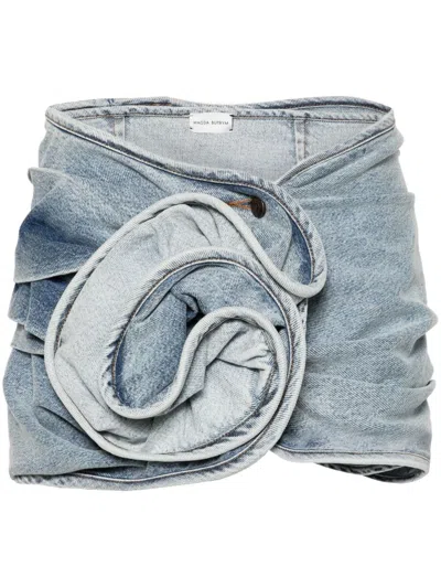 Magda Butrym Mini Skirt With Rosette In Blue