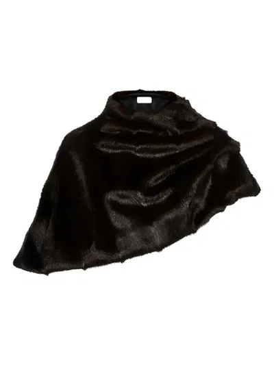 Magda Butrym Draped Faux-fur Cape In Brown