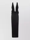 Magda Butrym Draped Halter Neck Maxi Dress Open Back In Black