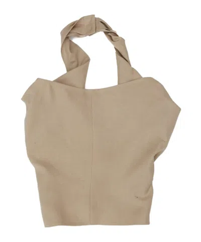 Magda Butrym Draped Halterneck Blouse In Neutral
