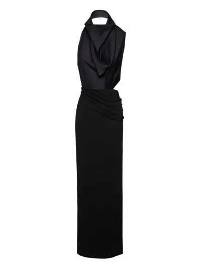 MAGDA BUTRYM DRAPED HALTERNECK EVENING DRESS
