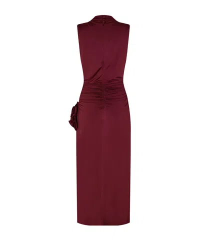 Magda Butrym Draped High Neck Midi Dress In Multi