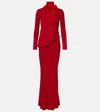 Magda Butrym Draped Jersey Gown In Red