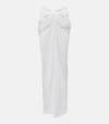 Magda Butrym Draped Jersey Maxi Skirt In White