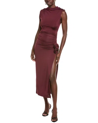 Magda Butrym Draped Jersey Midi Dres In Red
