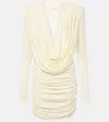 Magda Butrym Draped Stretch-jersey Mini Dress In Beige