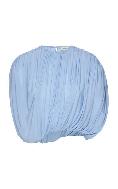 Magda Butrym Draped Jersey Top In Blue