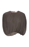 Magda Butrym Draped Jersey Top In Brown