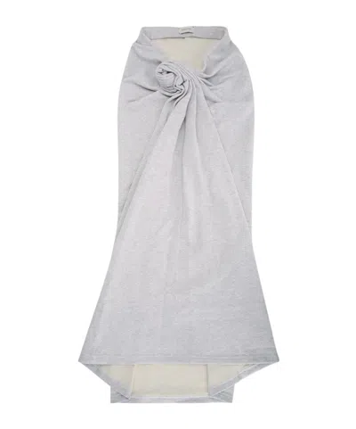 Magda Butrym Draped Knot Maxi Skirt In Gray