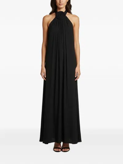 Pre-owned Magda Butrym Draped Maxi Dress In Black