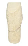 Magda Butrym Draped Maxi Skirt In Ivory