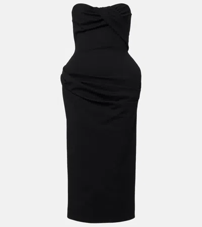 Magda Butrym Draped Midi Dress In Black