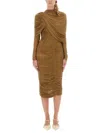 Magda Butrym Dress 17 In Taupe Polyamide Polyester In Brown