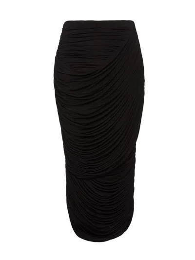 Magda Butrym Draped Midi Skirt In Black