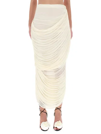 MAGDA BUTRYM DRAPED MIDI SKIRT