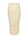 Magda Butrym Midi Skirt With Draped And Ruched Design In Multi