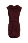 Magda Butrym Hooded Drape Dress In Bordeaux