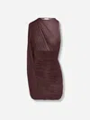 Magda Butrym Sheer Draped Mini Dress In Brown