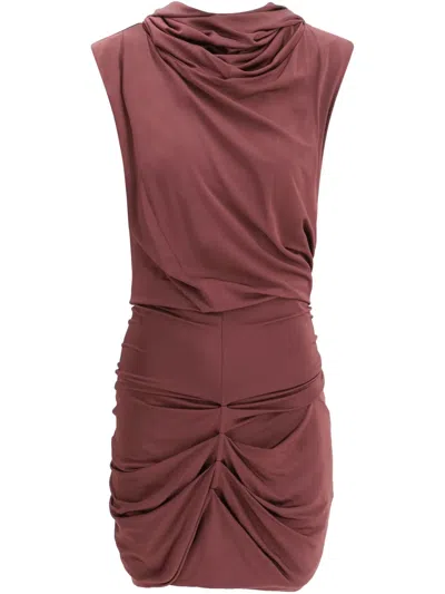 Magda Butrym Women Draped Mini Dress In Brown
