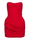Magda Butrym Structured Corset Mini Dress With Draped Design In Red