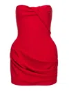 Magda Butrym Structured Corset Mini Dress With Draped Design In Red