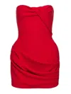 Magda Butrym Structured Corset Mini Dress With Draped Design In Red